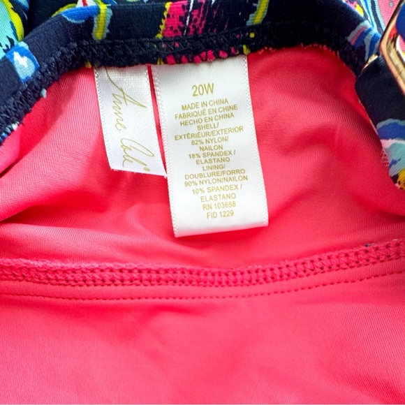 Ann Cole Twist Front Shirred Swimsuit Size 20W - Picture 14 of 16